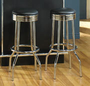 Soda Fountain Barstool with Black Cushion