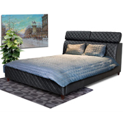 Coco Collection Bonded Leather Tufted Bed