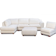 Zen Collection Left Facing Chaise Sectional Armless Chair Ottoman