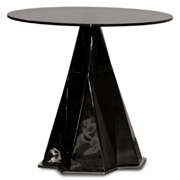 Inch Round Glass Top End Table Black