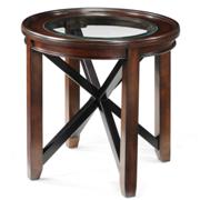 Axial Wood & Glass Oval End Table