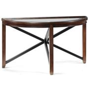 Axial Wood & Glass Demilune Sofa Table