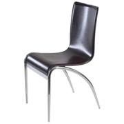 Gloria Leather Chair-Brown-Chrome