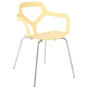 Nellie Stacking Chair-Butter-Chrome