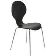 Bonnie Stacking Chair-Black-Chrome