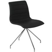 Ashton Swivel Side Chair-Black-Chrome