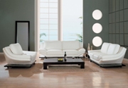 Modern White Leather Living Room Furniture