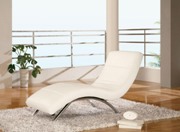 Modern White Leather Chaise