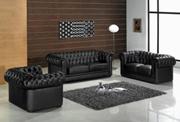 Paris Contemporary Black leather living Room Furniture