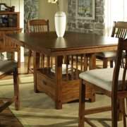 Craftsman Counter Height Dining Table-Medium Brown Oak