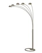 5 Light Mushroom Arc Floor Lamp-Brushed Nickel