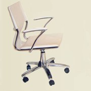 White Swivel Arm Chair