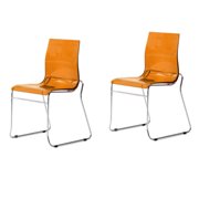 Gel Stacking Chair-Transparent Orange