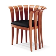 Sirio Throne Dining Chair-Light Cherry-Kimera Black