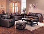 Gibson Leather Living Room Set in Brown | Sofas