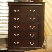 Wiseman Louis Philippe Style 5 Drawer Chest with Hidden Jewelry Storage