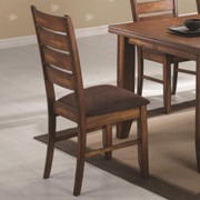 Slat Back Dining Side Chair with Upholstered