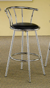 Soda Fountain Barstool with Black Cushion and Back Support