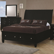 Sandy Beach Sleigh Bed with Footboard Storage