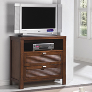 Murray Contemporary Brown Wood Drawer Media Chest with Console Shelf