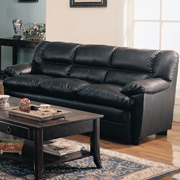 Harper Overstuffed Leather Sofa with Pillow Arms