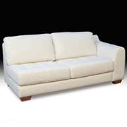 Right Facing One Armed All Leather Tufted Seat Sofa