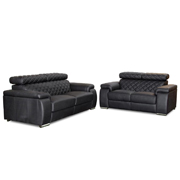 Coco Sofa Loveseat Set with Click-Clack Adjustable Headrests