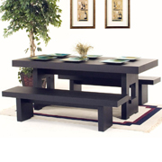 Inch Rectangle Dining Table With Two Benches