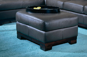 Tufton Chocolate All Leather Ottoman