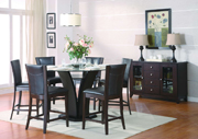 Daisy Round Counter Height Dining Room Set with Brown Chairs