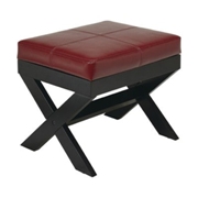 Metro XLeg Square Entryway Bench Crimson Red