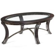 Soli Wood & Glass Oval Cocktail Table