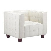 Button Arm Chair White