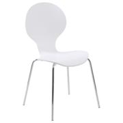 Bonnie Stacking Chair-White-Chrome