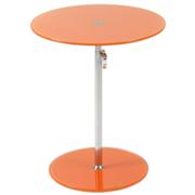 Rafaella Round Glass Side Table-Orange-Chrome