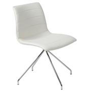 Ashton Swivel Side Chair-White-Chrome