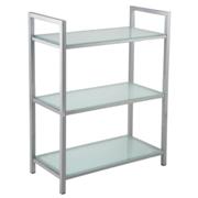 Maeko 3-Shelf Unit-Aluminum-Frosted