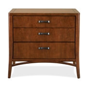 Belvedere Three Drawer Nightstand-Burnished Nickel