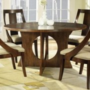 Manhattan Pedestal Dining Table-Walnut Brown