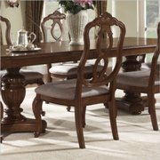 Melbourne Traditional Fabric Dining Side Chair in Warm Brown Finish