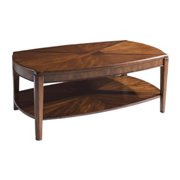 Wood Blend Oval Cocktail Coffee Table-Golden Brown