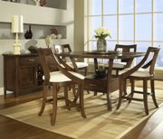 Gatsby Counter Height Dining Set-Medium Brown