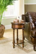 Seven Seas Inlay Top Round Accent Table