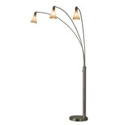 3 Light Coronet Arc Floor Lamp-Brushed