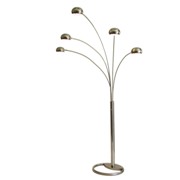 Mushroom Halogen Arc Floor Lamp-Brushed