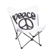 White Butterfly Folding Chair Black