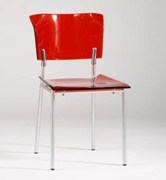 Acrylic Red Side Chair