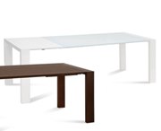 Fashion Rectangular Dining Table-White-White Glass