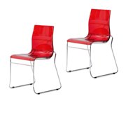 Gel Stacking Chair-Transparent Red