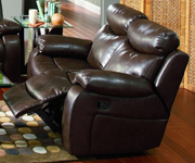 Denisa Rich Brown Reclining Leather Loveseat